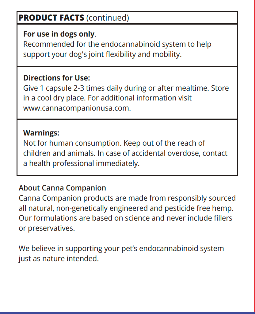 Joint Support CBD Capsules for Extra Large Dogs >81 lb