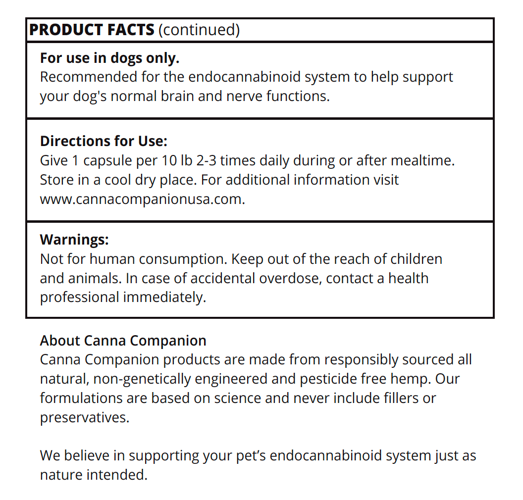 Neurological Support CBD Capsules for Medium Dogs 21-50 lb