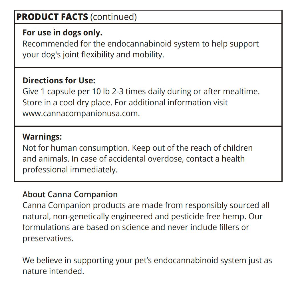 Joint Support CBD Capsules for Small Dogs <20 lb