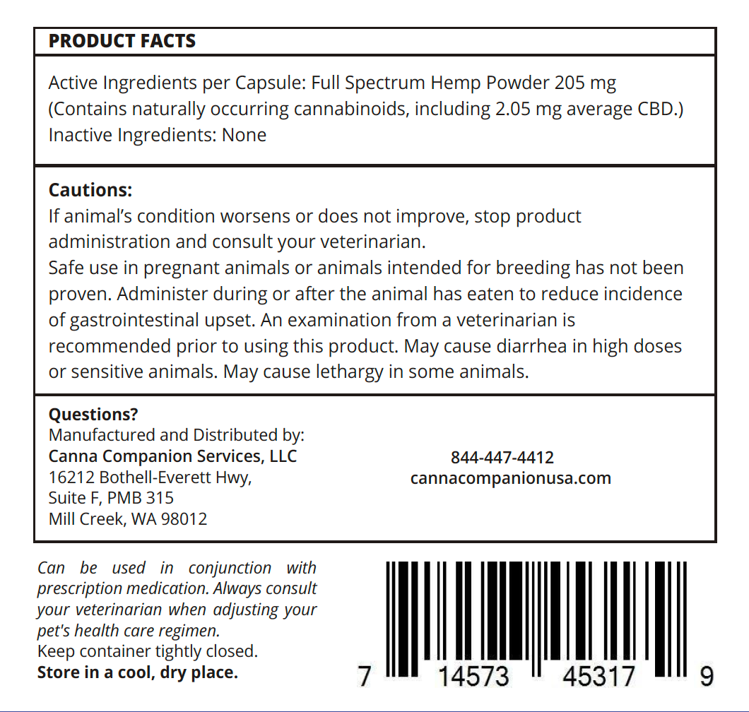 Joint Support CBD Capsules for Small Dogs <20 lb