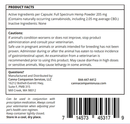 Joint Support CBD Capsules for Small Dogs <20 lb