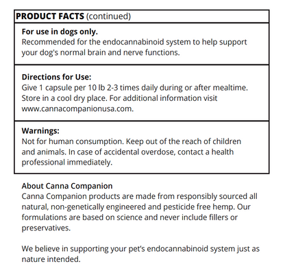 Neurological Support CBD Capsules for Small Dogs <20 lb