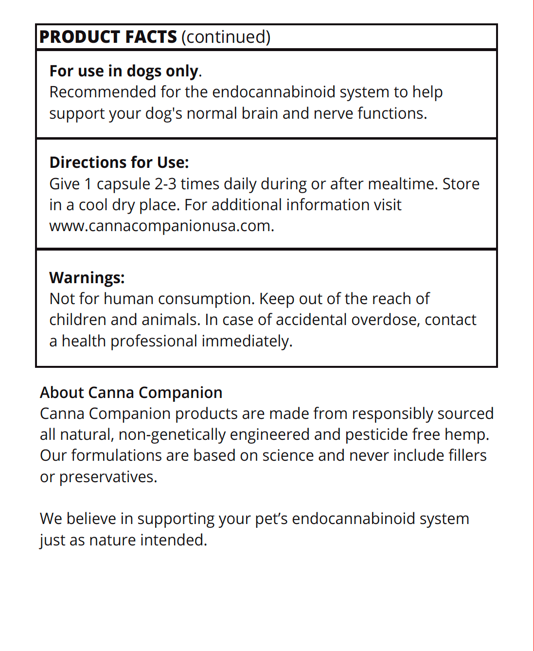 Neurological Support CBD Capsules for Extra Large Dogs >81 lb