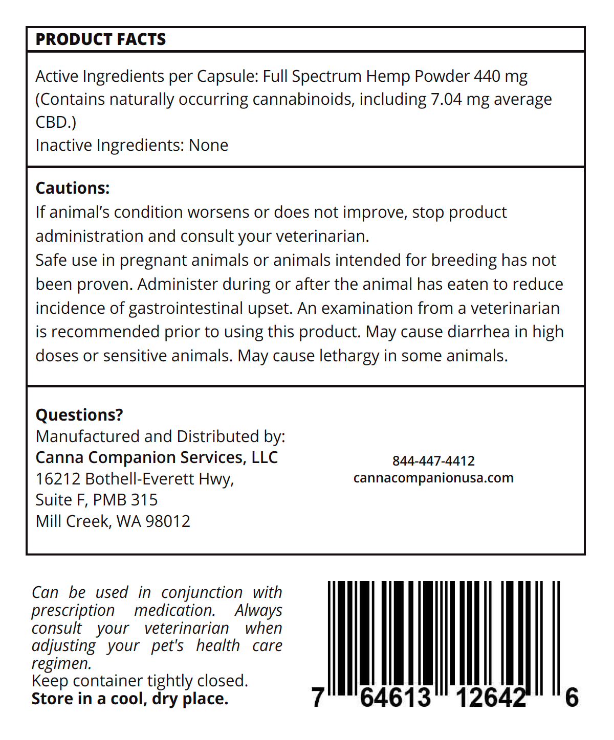 Neurological Support CBD Capsules for Large Dogs 51-80 lb